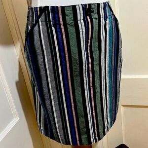 Christopher & Banks Vintage Stripe 100% Cotton Skirt Skort Womens 6p Petite